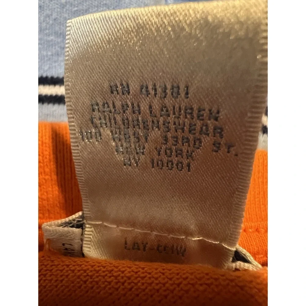Ralph Lauren Baby Lot 3 Months Orange Romper, And 2 Short Sleeve Shirts